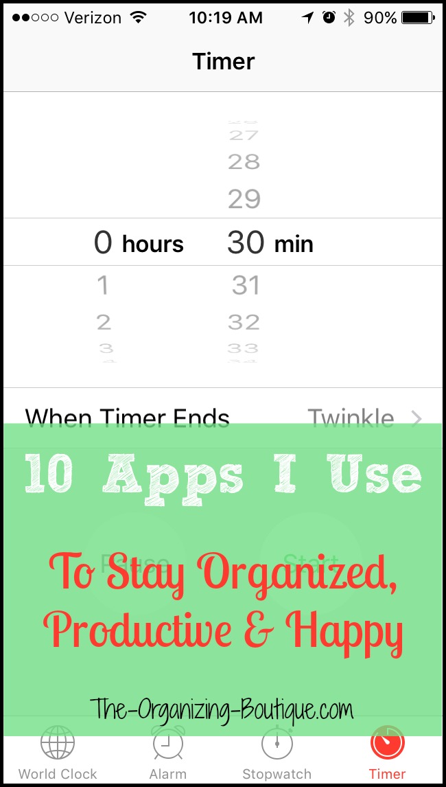 Looking for cell phone apps? These 10 apps for iphone keep me organized making my smart phone one of my best organizing tools!