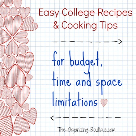 college recipes and college cooking tips