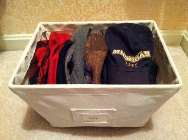 baseball cap storage