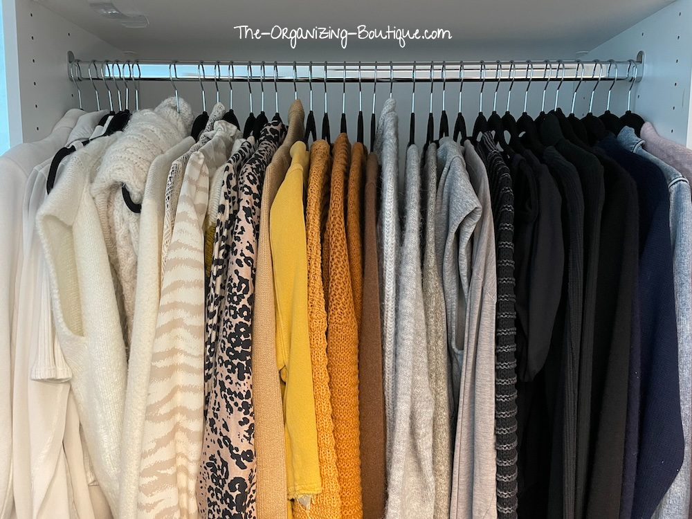 If it takes you too long to pick an outfit in the morning, it could be that you need to organize clothes by season.