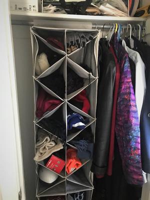 Front Closet scarf/hat/glove holder