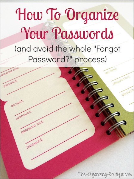 organize passwords
