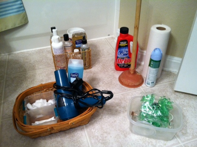 guest bathroom storage solutions - sorting