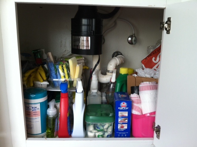 under sink storage - before