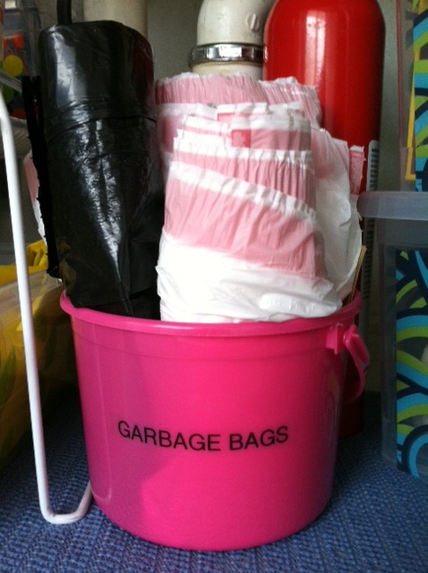 under sink storage - garbage bags